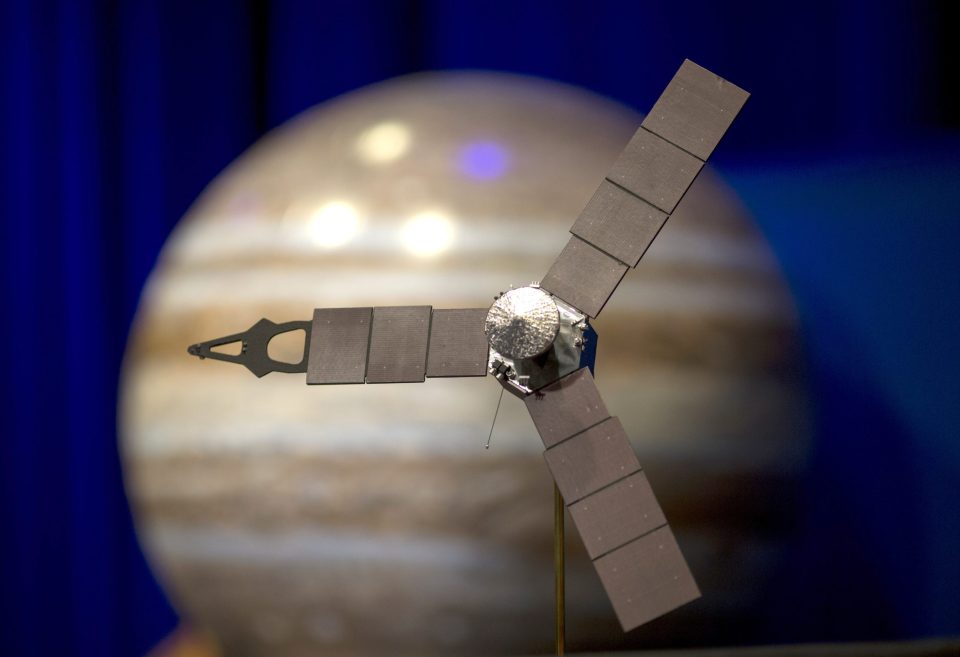  A desktop model of the Juno spacecraft