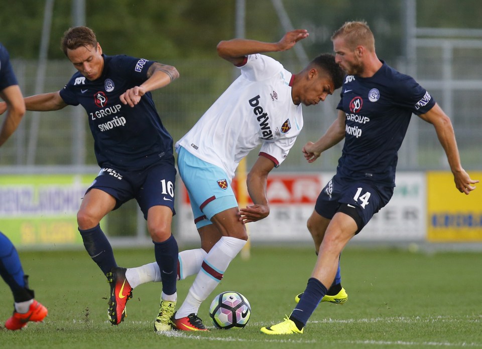 Ashley Fletcher took seven minutes of his debut to score his first goal for West Ham since his move from Manchester United