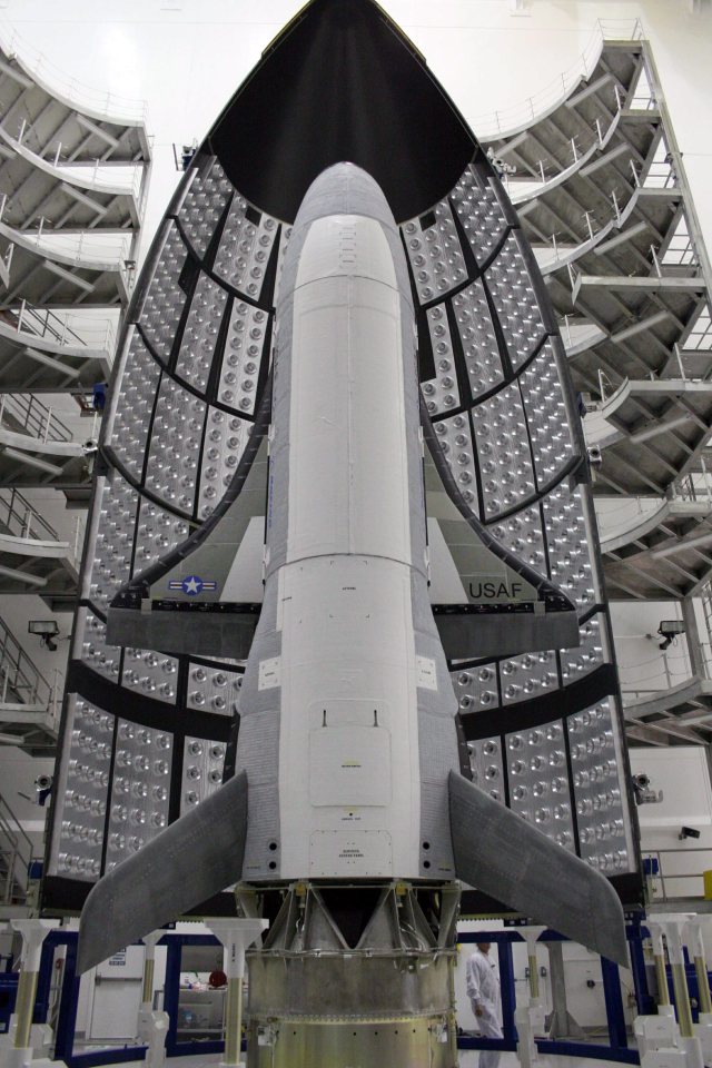 The X-37B residing in its silo before it was launched 
