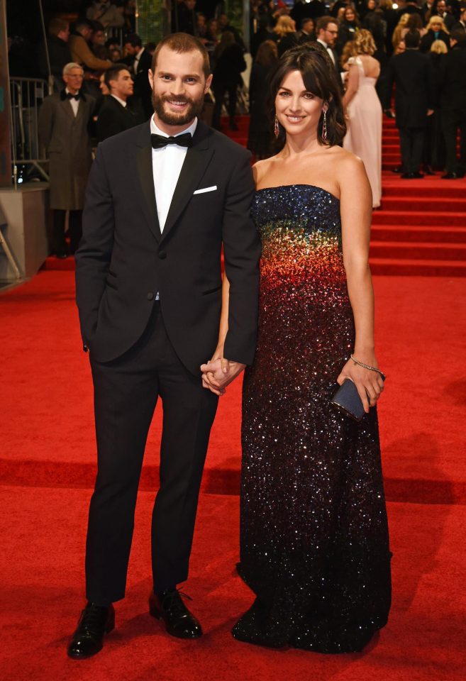 Jamie Dornan looked very handsome as he posed with wife Amelia