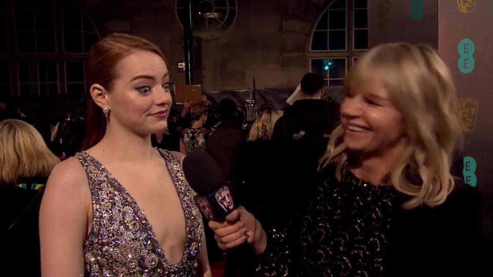Miss Stone looked awkward as Zoe asked her about her speech