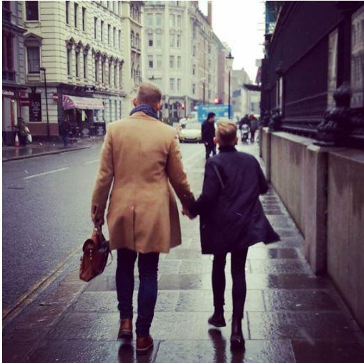  Jeff is pictured walking down the street with son Freddie and has praised his caring nature