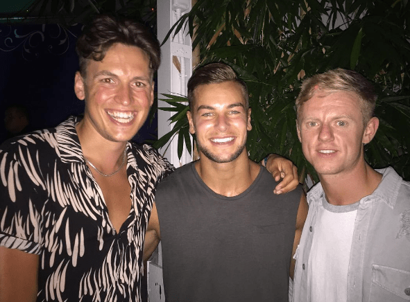 Chris Hughes hung out with Love Island crew members at the wrap party after finishing third with Olivia Attwood