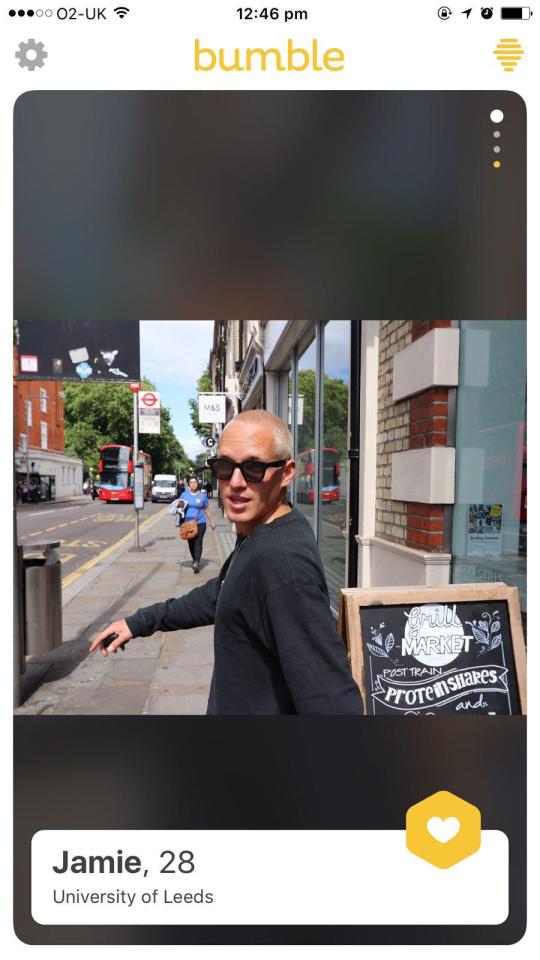  Jamie Laing has been spotted on dating app Bumble