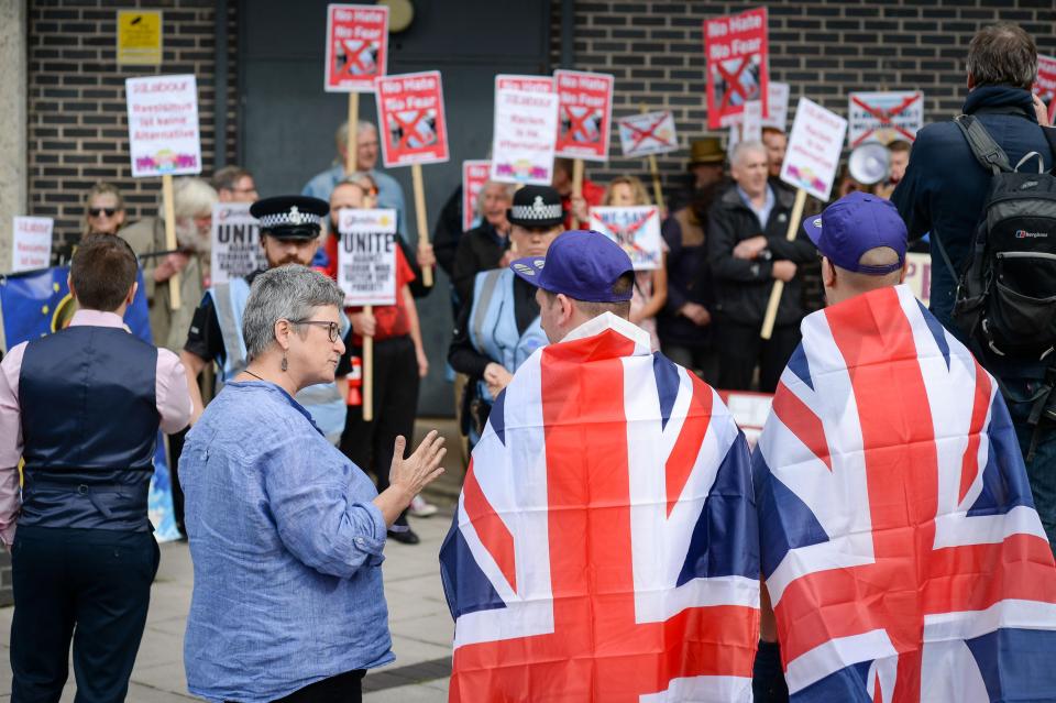  There were protests outside the conference centre against Ukip inviting a far-right speaker