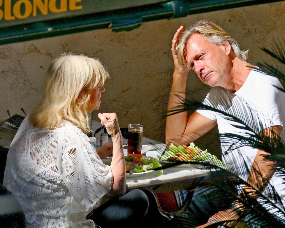  Judy and husband Richard tucking into a salad last year