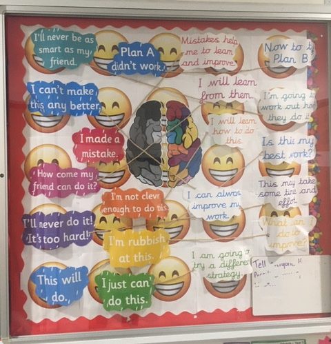  A colourful display inside the PRU corrects negative sentences like "I'm rubbish at this"