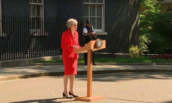 Theresa May announces her departure from No10 today