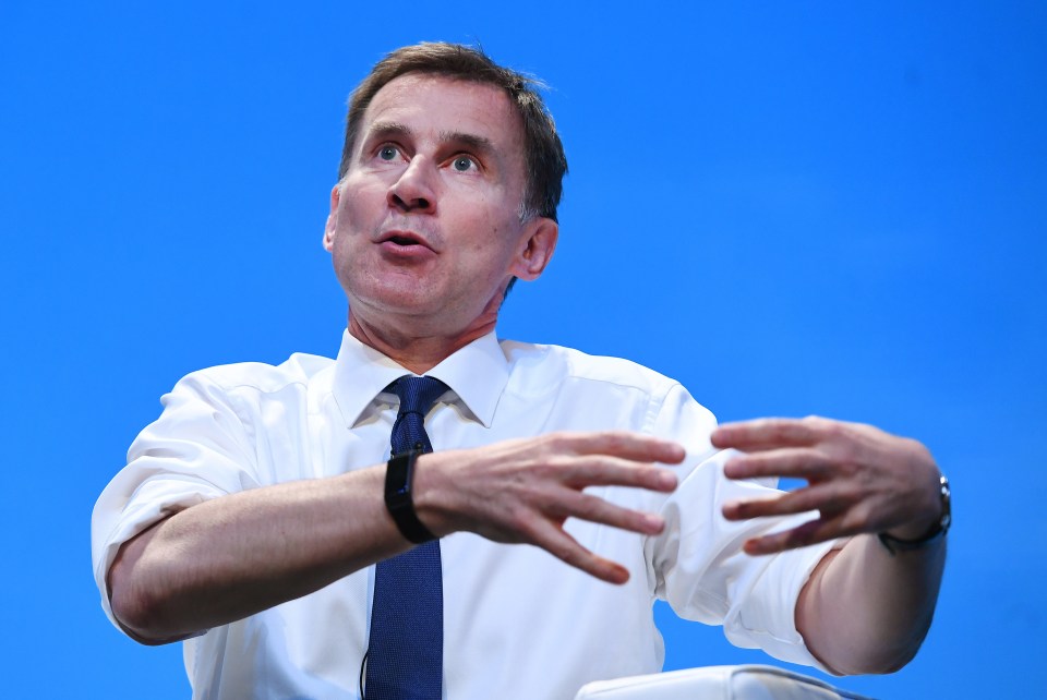 Britain's Foreign Secretary Jeremy Hunt smiles as he answers questions from journalist Iain Dale