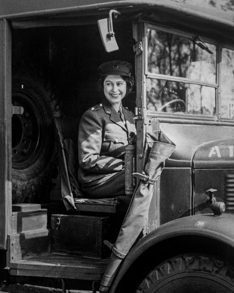  The Queen pictured in her military uniform during her role in the Auxiliary Territorial Service