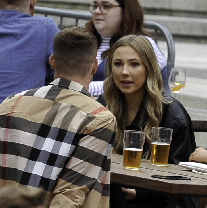 Hollyoaks star Ruby O'Donnell was spotted on a night out with her boyfriend, Wigan Warriors rugby player Sam Halsall