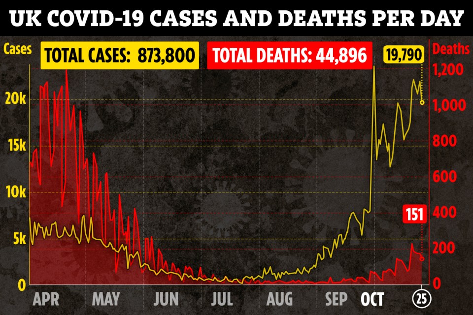 The latest coronavirus cases and deaths in the UK