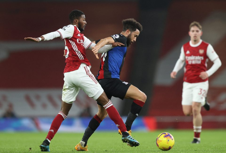  Ainsley Maitland-Niles struggled in Arsenal's 0-0 draw against Crystal Palace