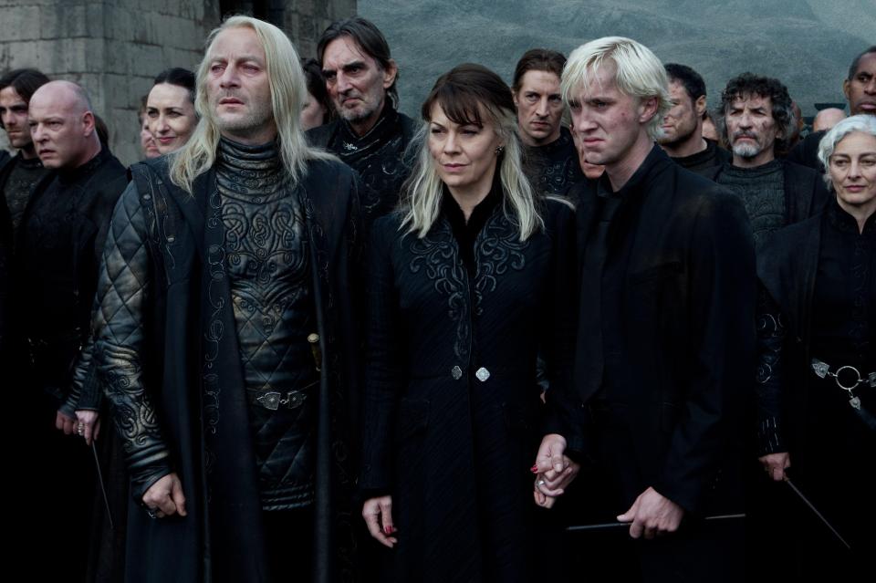 Her character is mum to Draco Malfoy and sister of Bellatrix Lestrange