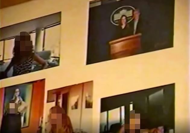 Epstein had photos showing him posing at the White House briefing room podium on display at his Palm Beach home
