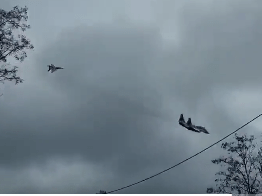 Elsewhere, fighter planes were seen flying low near Kyiv...