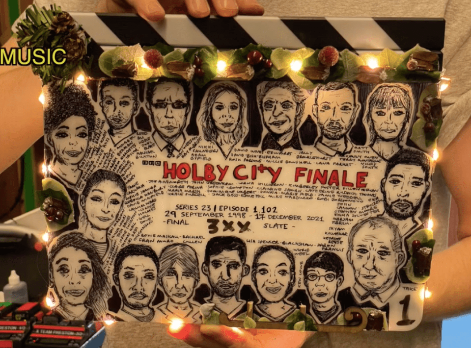 The Holby crew used a special clapper board for the finale