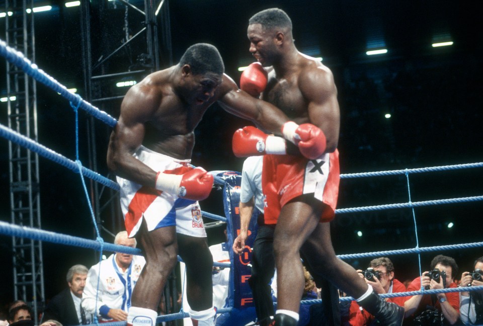 Lennox Lewis beat heavyweight rival Frank Bruno with a seventh-round TKO in their hugely-awaited fight at Cardiff Arms Park in October 1993