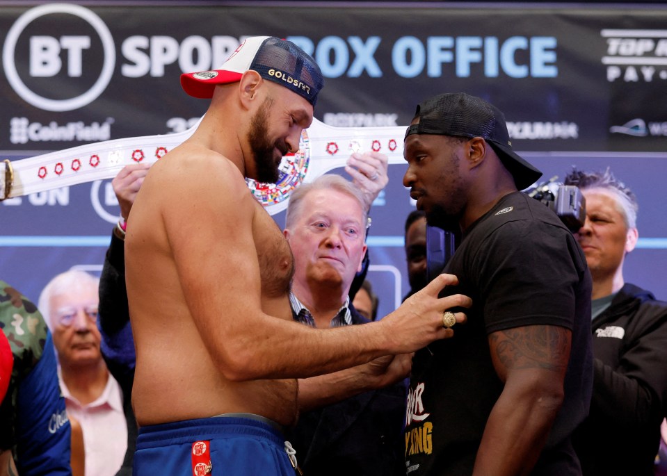Fury and Whyte on Friday at their weigh-in