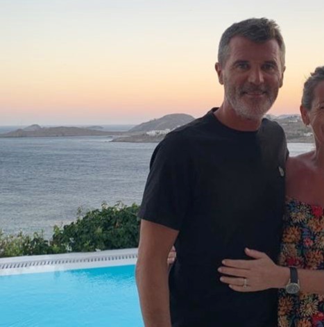 Roy Keane with his wife.