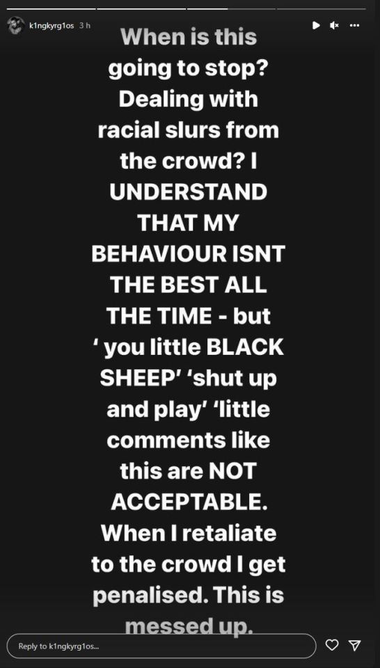 Kyrgios posted a lengthy message on Instagram