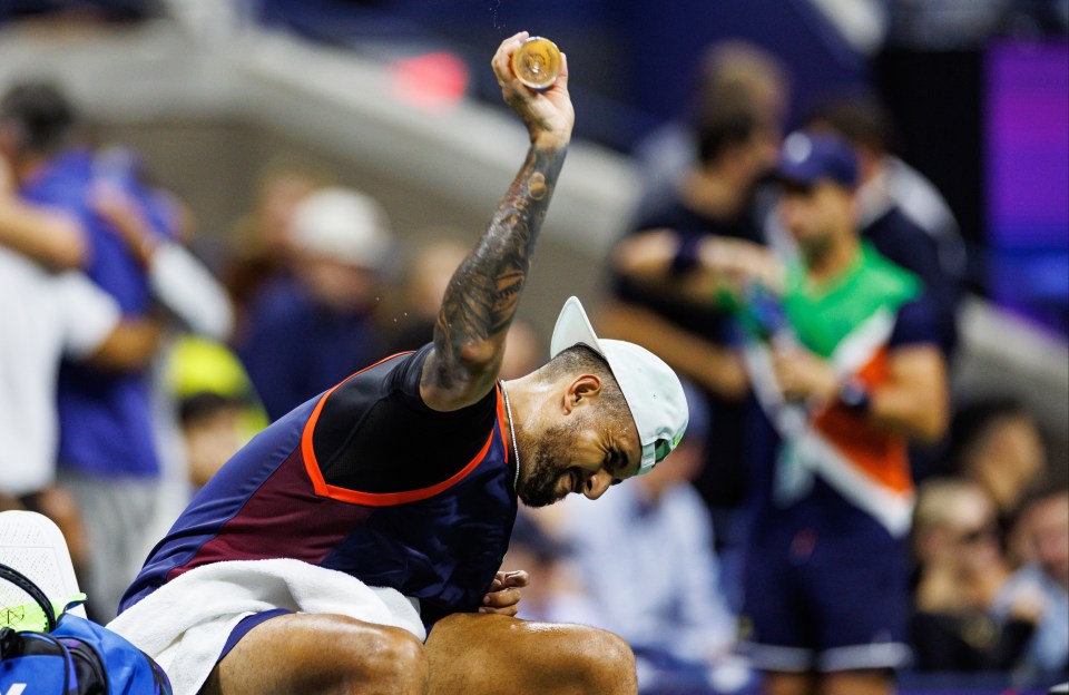 Kyrgios threw a sports bottle on the floor just before the fourth set