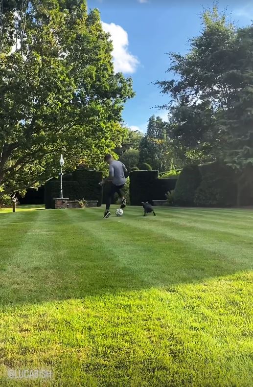 The star kicked the ball in Gemma's dad Michael Owen's back garden