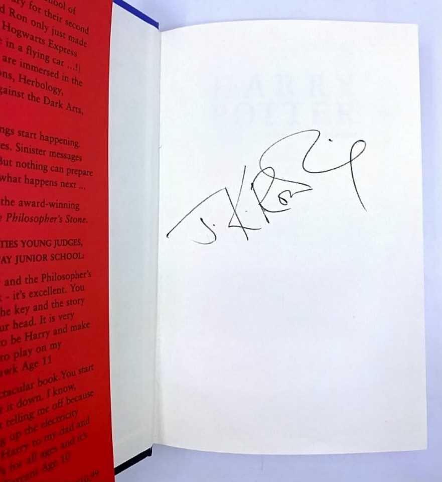 One of the books was signed by J K Rowling