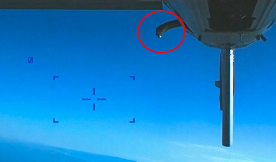 The drone's broken propeller can be seen at the end