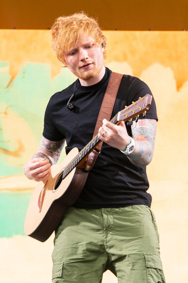 NEW ORLEANS, LOUISIANA - APRIL 29: Ed Sheeran performs on Day Two of 2023 New Orleans Jazz & Heritage Festival at Fair Grounds Race Course on April 29, 2023 in New Orleans, Louisiana. (Photo by Erika Goldring/Getty Images)