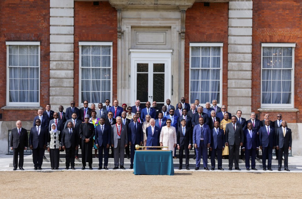 Charles posed for a photo with Commonwealth leaders