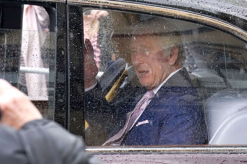 King Charles waved at fans on his way to Westminister Abbey this morning