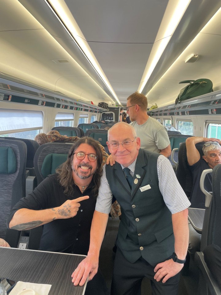 The band travelled to the festival site on the train
