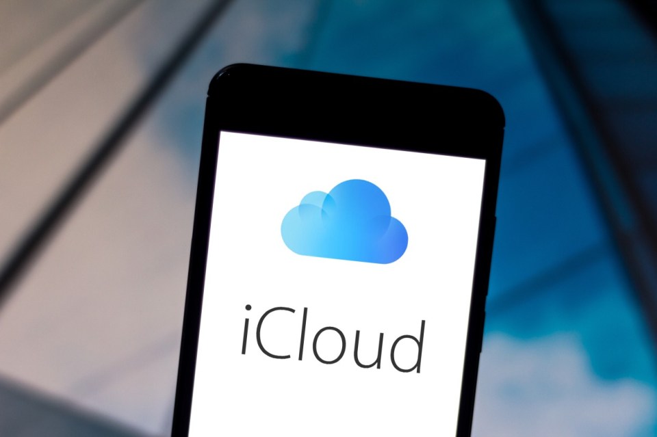 a phone with the icloud logo on the screen