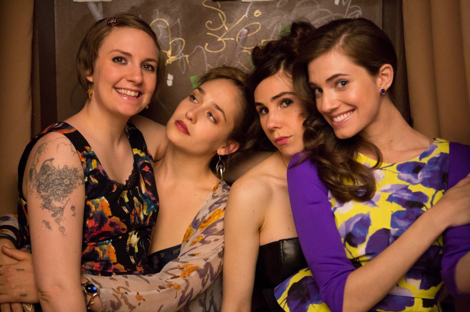 Lena with fellow stars Jemima, Zosia and Allison
