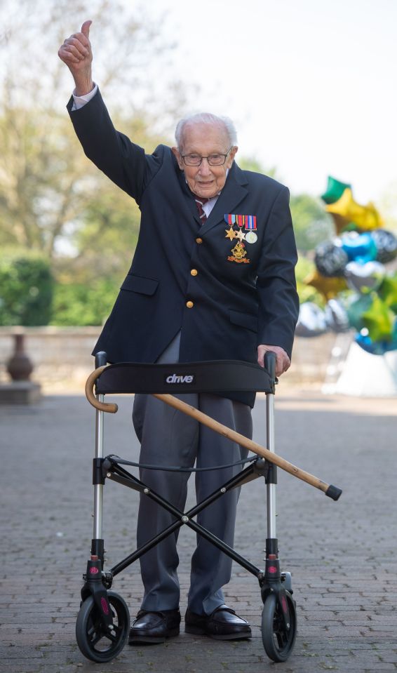 Captain Tom raised £39million for the NHS during the Covid pandemic by doing laps of his garden