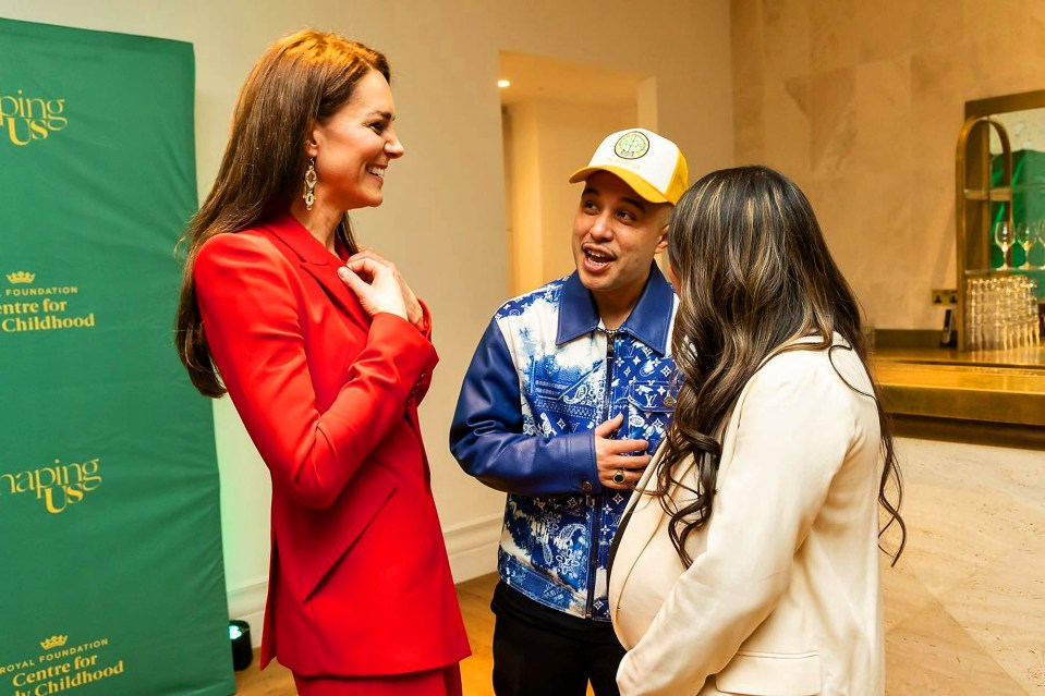 JAX JONES - PRINCESS CATHERINE WALES - GIOVANNA FLETCHER - ZARA McDERMOTT - FEARNE COTTON - WINDSOR CASTLE  - 31 JANUARY 2023 : This is a real pinch myself moment which i want to share - last nights launch of the Princess of Wales new campaign #shapingus with whom im honoured to be working with., , Its taken a while to find a cause that felt true to me. I wanted to find a way to use my platform for good and this campaign just feels right. As a man who has had to do a lot of work to learn to love myself and my experiences and as a father to my beautiful daughter., , Scientific Studies have shown our experiences ages 0-5 are crucial in shaping who we become as an adult. For example: how we deal with stress, our economic desires, confidence levels, how we relate to others, and how we see ourselves. These ages matter more than others because our brains are at their most malleable, forming insane connections at a rapid rate. Thats why young kids can pick up languages super fast., , My parents split up by the time i was 2. And i know from having a 2 year old now that she will definitely register if i left the family home now. From my experiences Ive always struggled with the idea of people leaving or change., , Look Life is messy. Thats a fact. However the point of the campaign is to bring awareness to these ideas to hopefully give us the tools to navigate it in future., , Its not just aimed at parents - Whether you are a friend, care giver, relative - who ever. If we know more we can all help be there for each other. Every interaction counts in building a childs world view., , Please expect to hear more about this as Ill be working long term with the Princess and bringing my own ideas to hopefully create a future built on love. #shapingus - http://www.instagram.com/p/CoFzh_Mof4q/?img_index=2