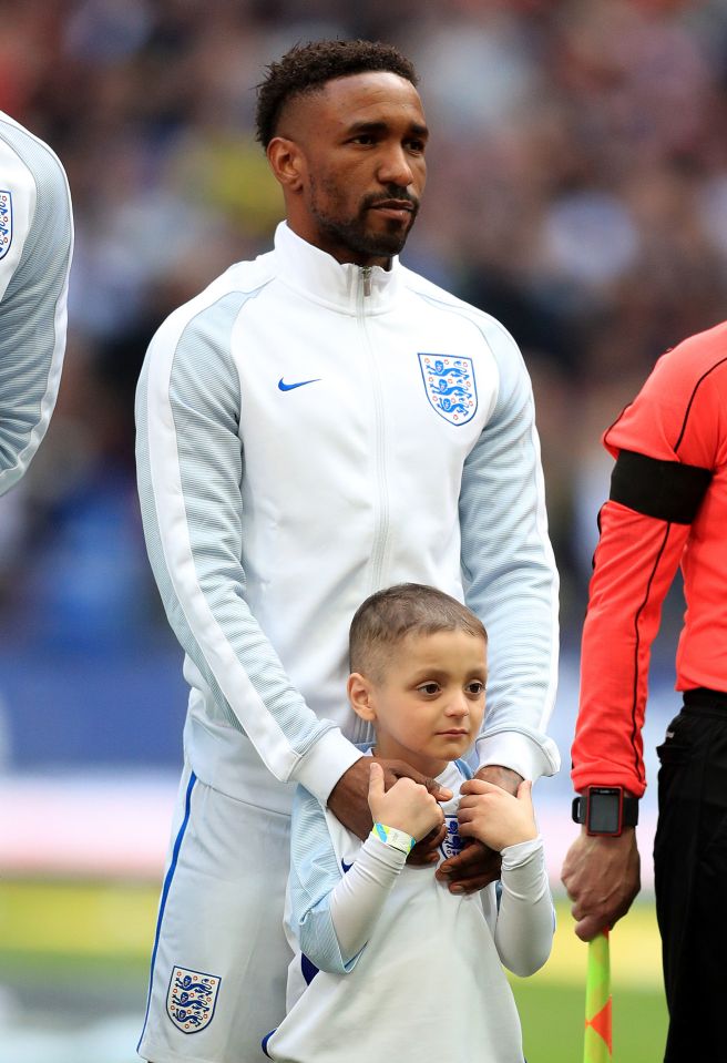 Bradley went on to lead England out at Wembley alongside his hero Defoe in March 2017