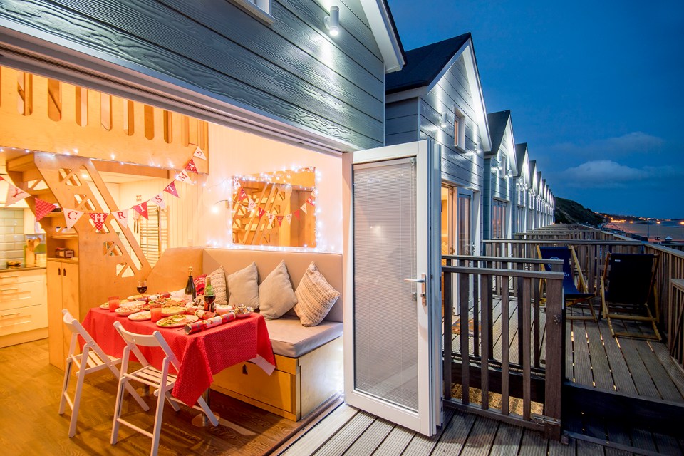 Tucked into the cliffs of Boscombe Beach at Bournemouth, each lodge sleeps up to four adults and two children, and has a shower room, TV and kitchenette