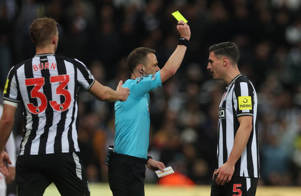 Newcastle ended up having three players booked for dissent