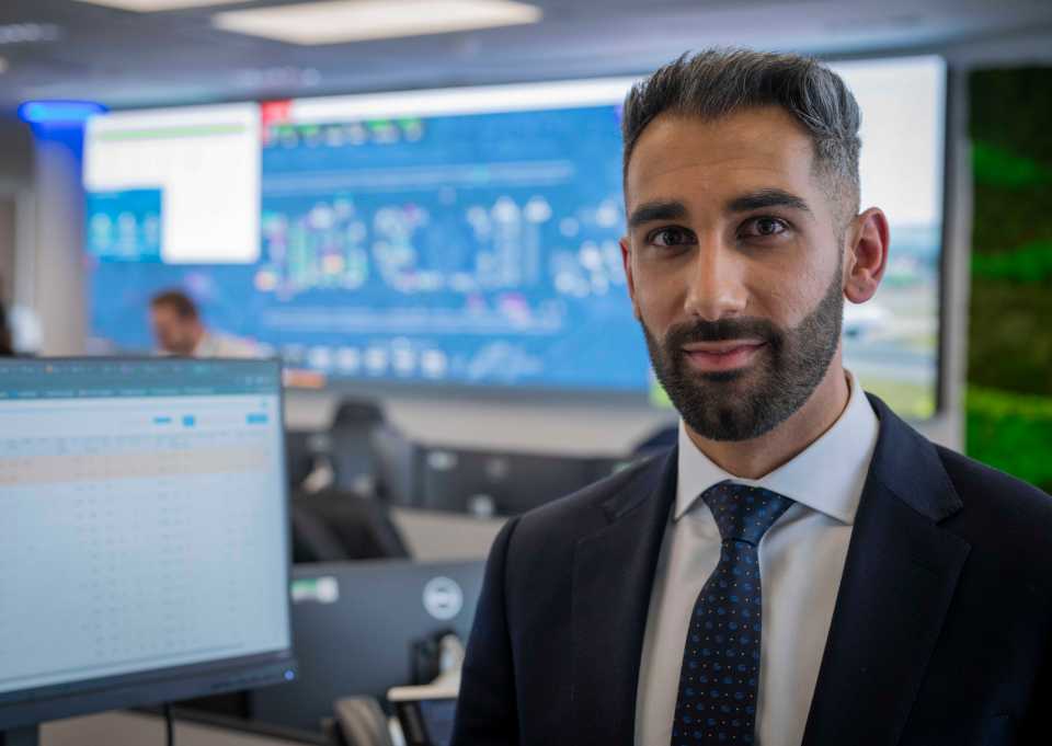 THE SUN GET EXCLUSIVE ACCESS TO THE NEW BRITISH AIRWAYS OPERATIONS CONTROL ROOM AT THEIR HQ NEXT TO HEATHROW AIRPORT...AJAY DHILON, LEAD PROACTIVE CUSTOMER CARE MANAGER BA...PIC BY SIMON JONES