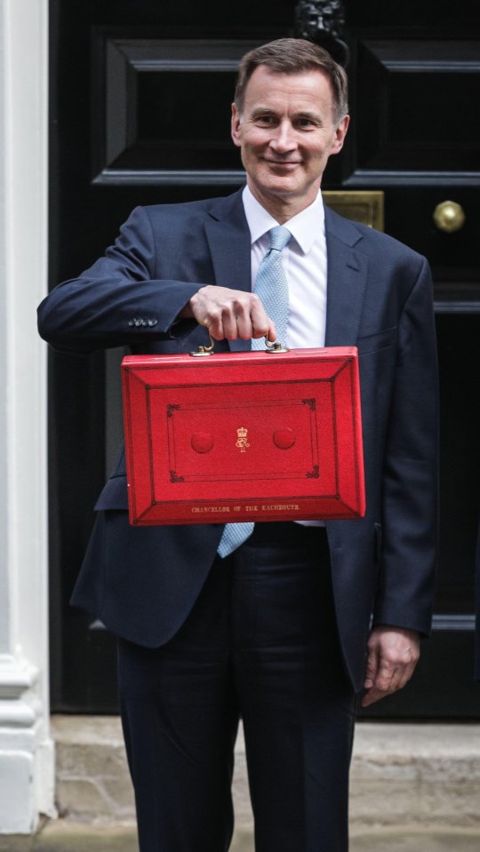 Jeremy Hunt raised the earnings level at which families can receive full child benefit payments.