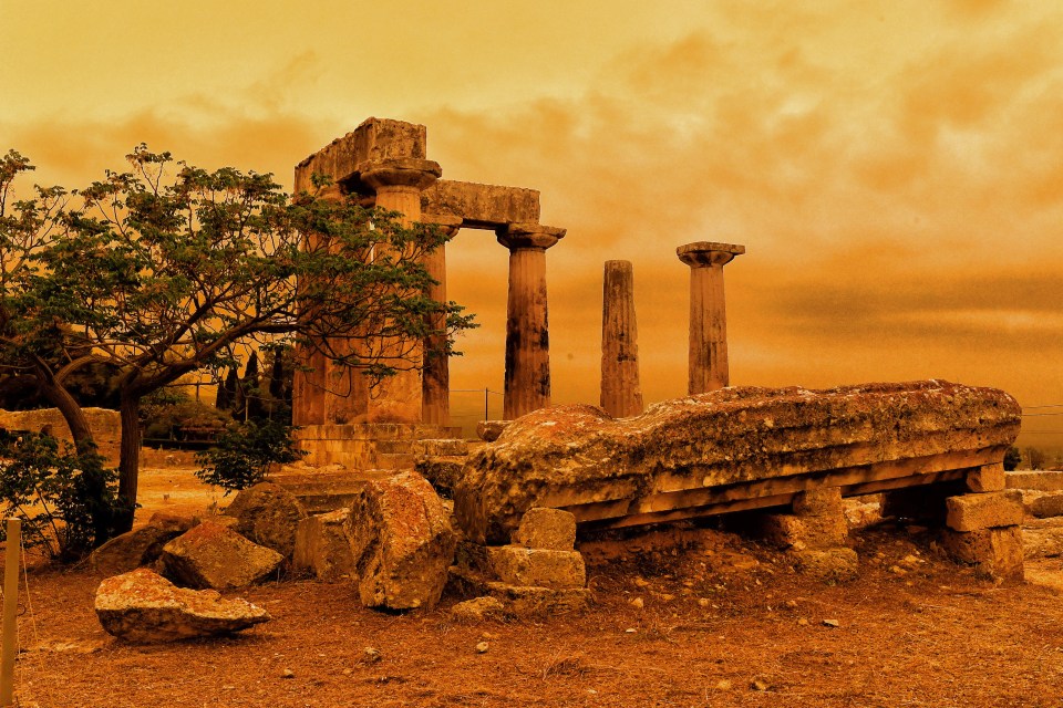 The Temple of Apollo in Greece has been covered in dust