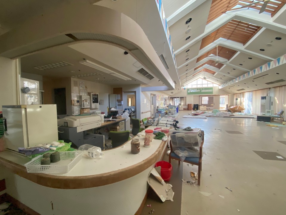 The reception of a hospital that remains untouched by time