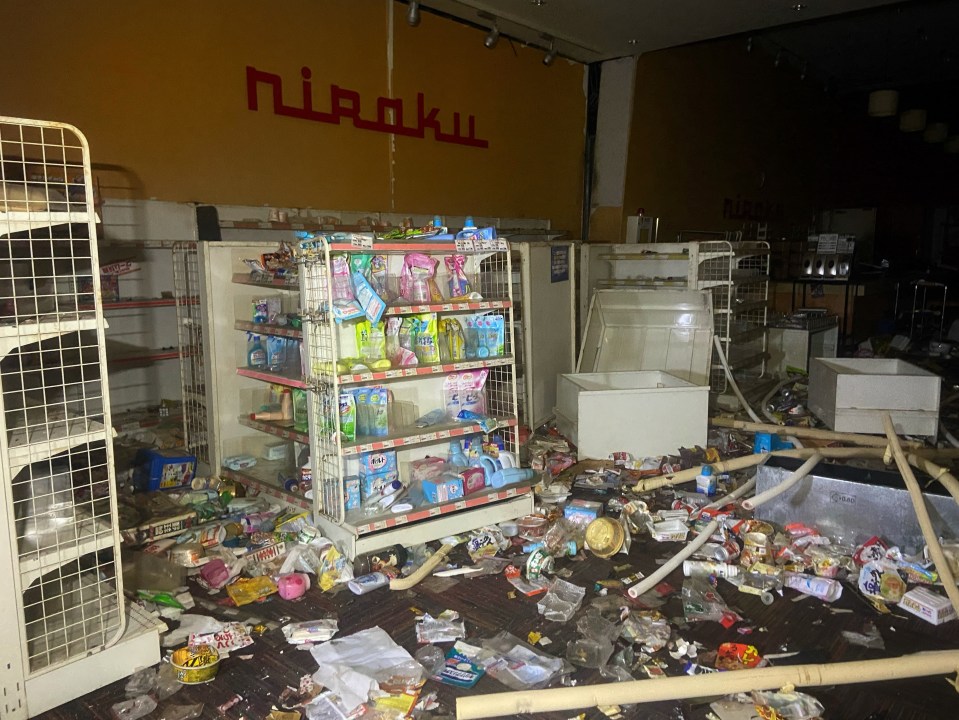 Food still appears on shop shelves and has been scattered by animals