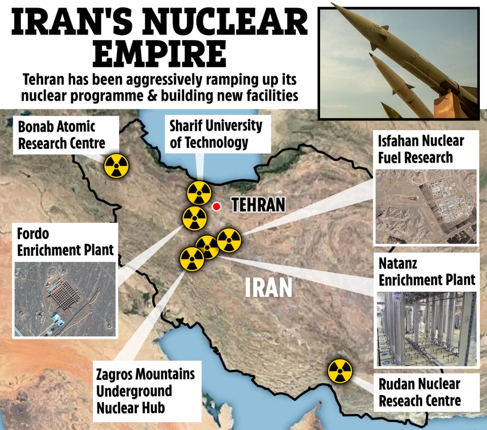 a map of iran 's nuclear empire is shown