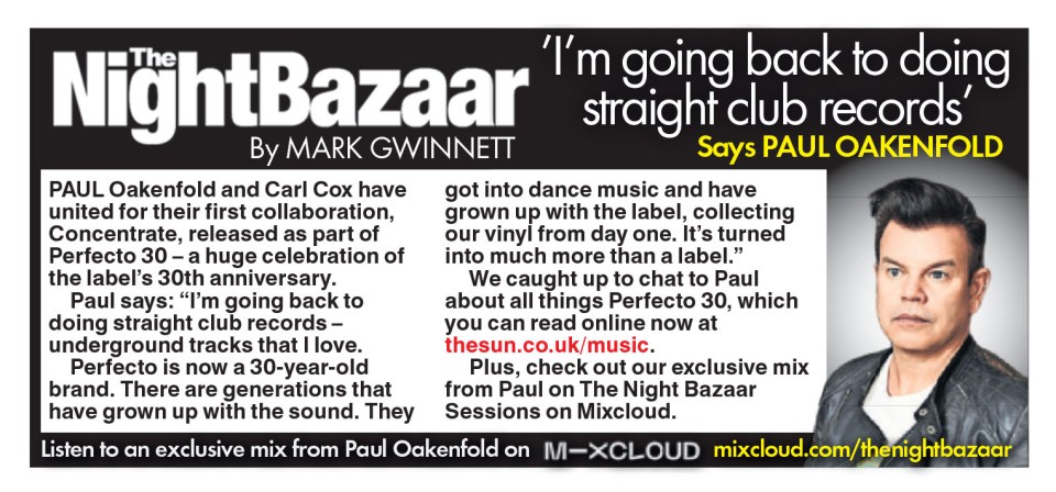 Paul Oakenfold was the focus of The Night Bazaar in Something For The Weekend on Friday 26th April 2024