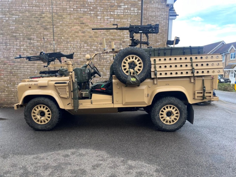 The former Ministry of Defence motor comes fitted with its original weapons mounting installation kit