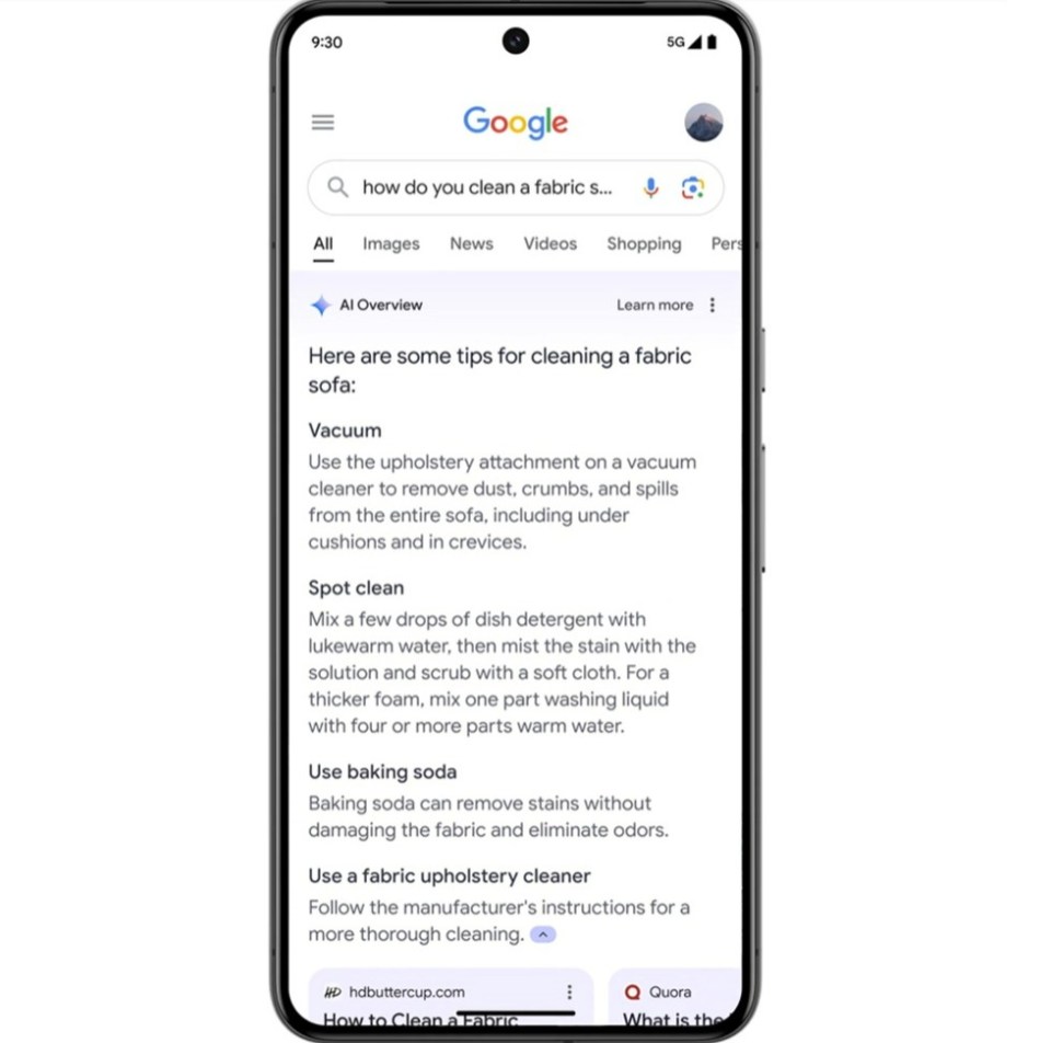 New AI results started rolling out on Google search
