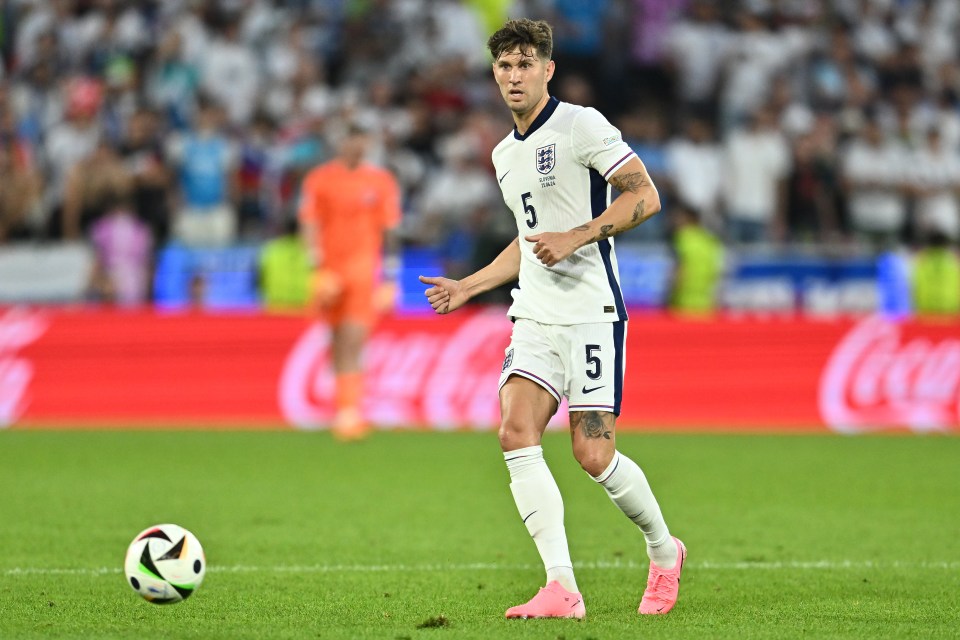 COLOGNE, GERMANY - JUNE 25: John Stones of England controls the ball during the UEFA EURO 2024 group stage match between England and Slovenia at Cologne Stadium on June 25, 2024 in Cologne, Germany.(Photo by Sebastian Frej/MB Media/Getty Images)